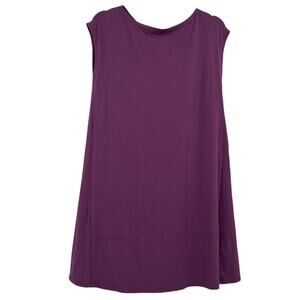 Eileen Fisher Women's Purple Twist Back Short Sleeve Dress Extra Small